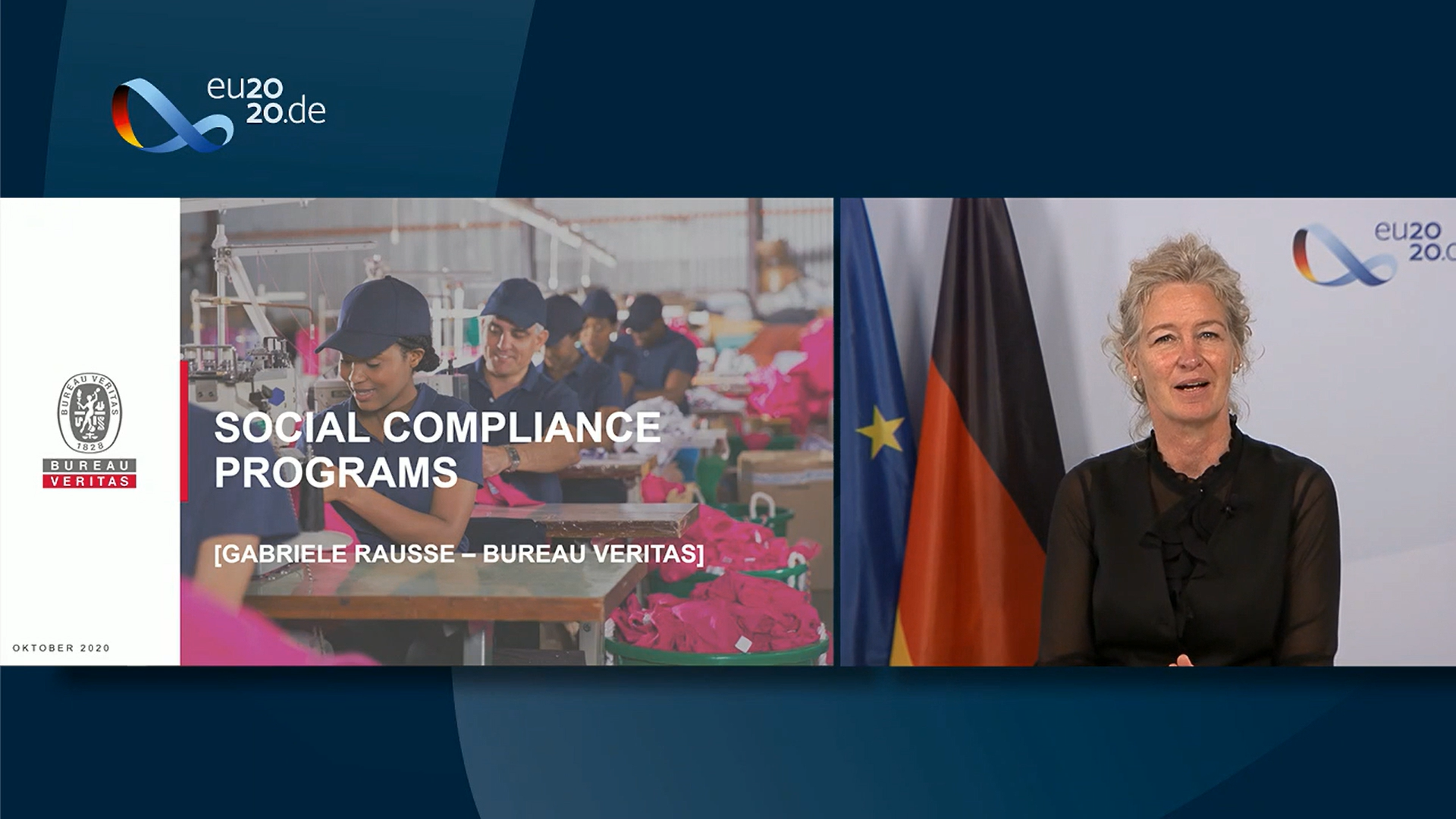 Gabriele Rauße bei Ihrem Vortrag auf der European Corporate Governance Conference 2020